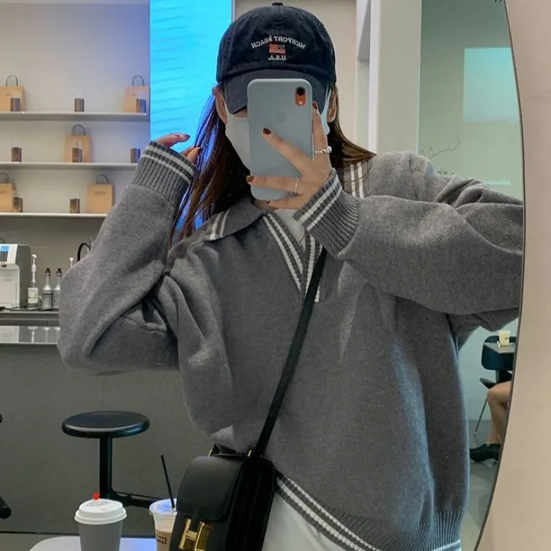 Свитер женский оверсайз в Корейском стиле Харадзюку