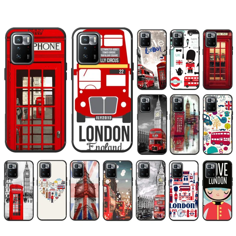 

London Big Ben Telephone Box Phone Case for Xiaomi Redmi Note 11 10 Pro Note 8 Pro 9Pro Note9 9S 10S 9T Redmi 10 9C 9A