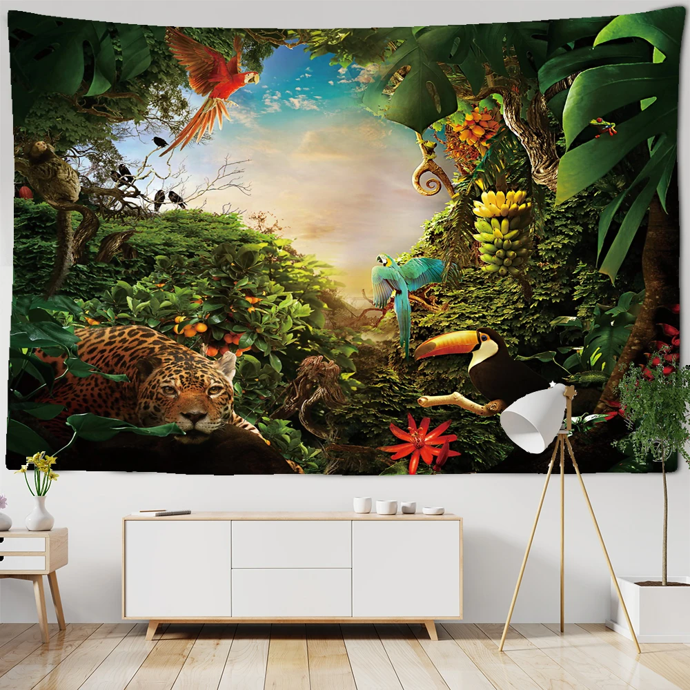 

landscape forest animal tapestry wall hanging aesthetics home decor tapestry beach towel yoga mat blanket tablecloth tapestries