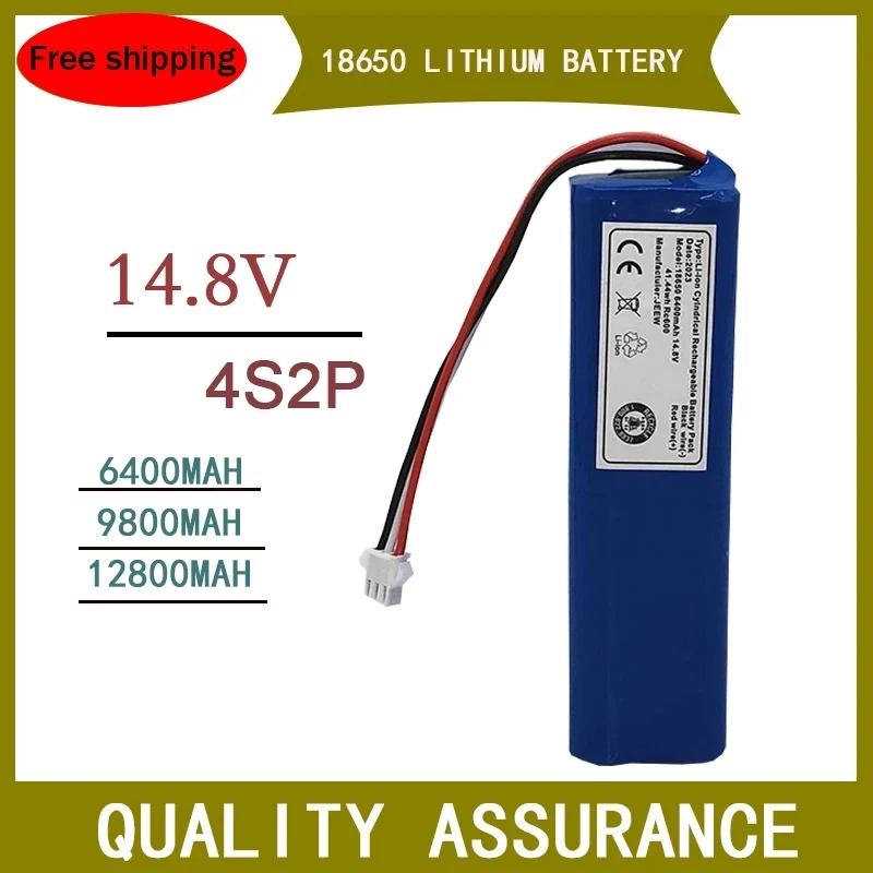 

100% Brand New 4S2P 14.8V 6400mAh/9800mAh/12800mAh 18650 Lithium Ion Battery for Professional Robot Vacuum Cleaner Batteries