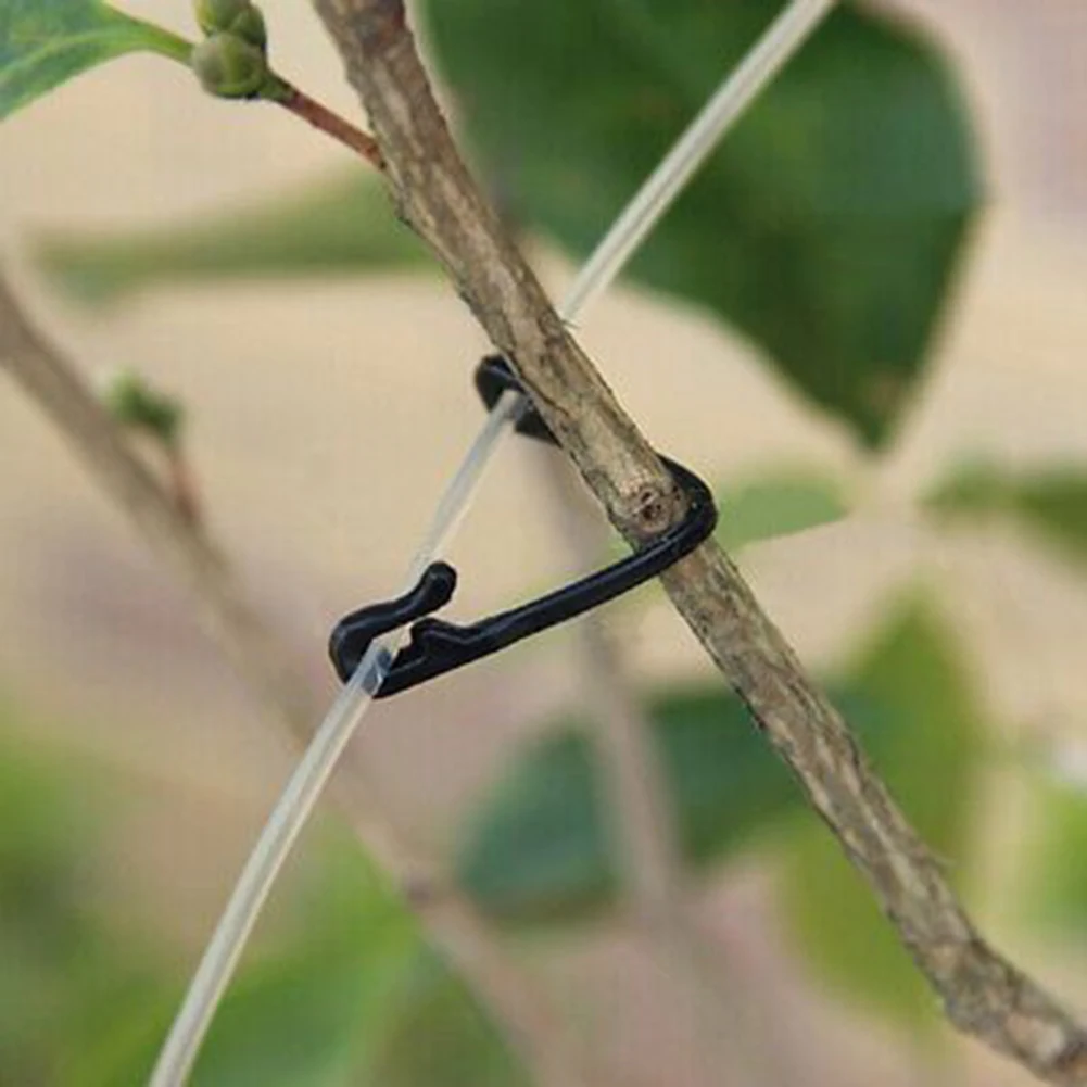 

50PCS Vine Fixing Clips U Type Plastic Bayonet Barb Clip Trellis Snap Hook For Kiwi Grape Cucumber Tomato Stems Fastener Gadgets