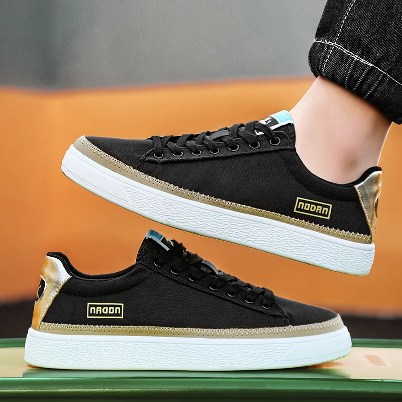 Fashion Orange Flat Mens Canvas Sports Shoes Breathable Low cut Man Skateboard Sneakers Comfort Wear-resistant Men Sports Shoes