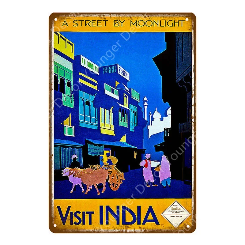 

Винтажный металлический дорожный знак города