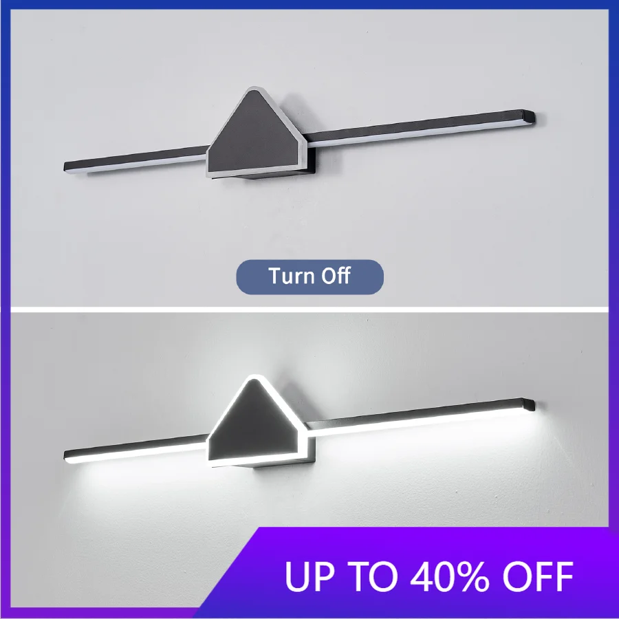 

Modern Led Mirror Light For Home Bathroom Lamps 19-27W Black White Wall Scone Lamp Indoor Mirror lamp Lighting Fixture