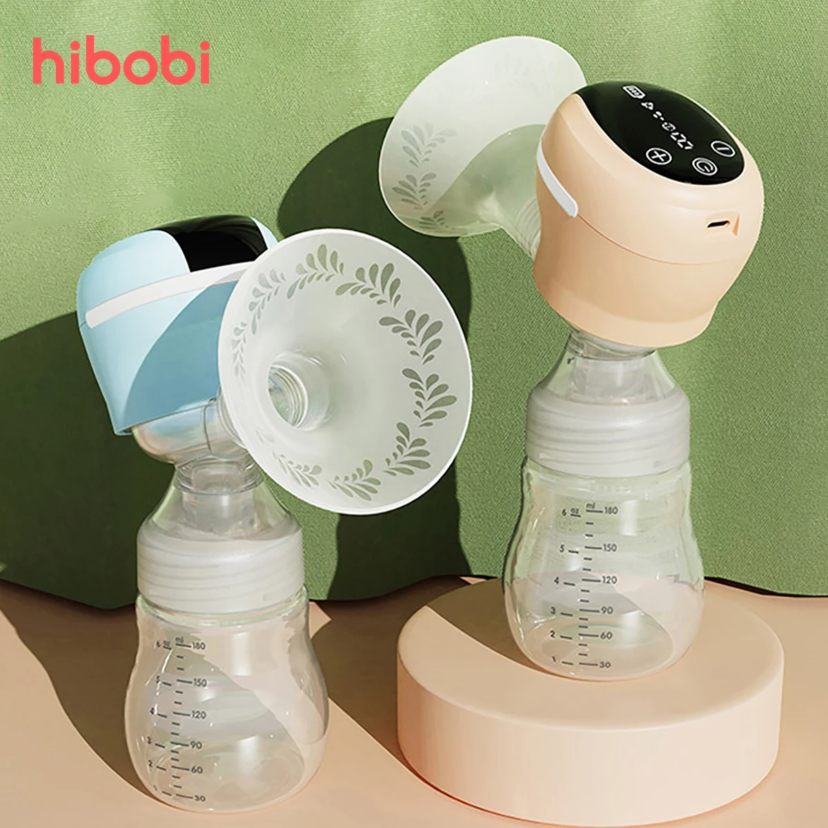 hibobi Electric Breast Pump LED Display Hands-Free Portable Milk Extractor Silent Automatic Milker