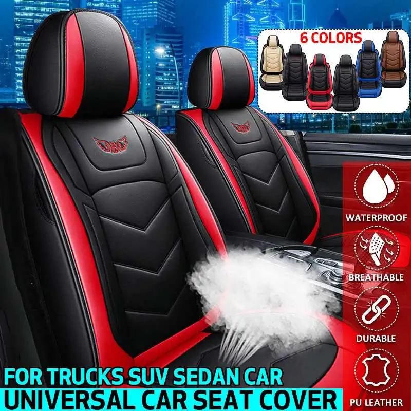 

1pc Car Seat Cover PU Leather Universal Car Front Seat Covers Accessories Seat Back Cushion Leather Protetor Auto Interior Parts