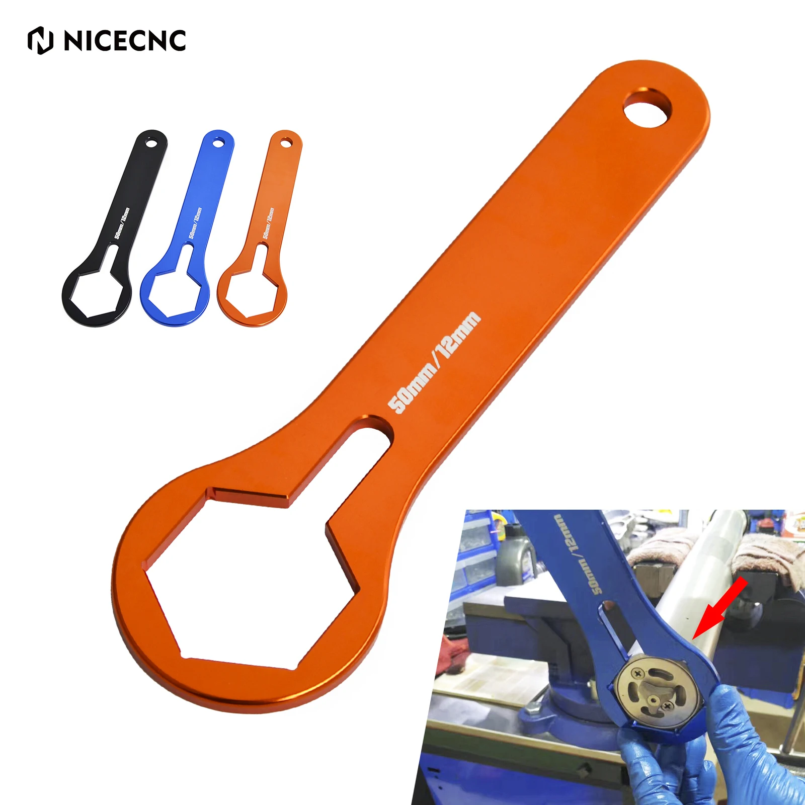 NICECNC 50mm WP AER & Xplor Fork Cap Wrench For KTM 125 250 300 350 400 450 EXC XCW EXCF 6D 2008-2022 SX SXF XC XCF 2007-2022
