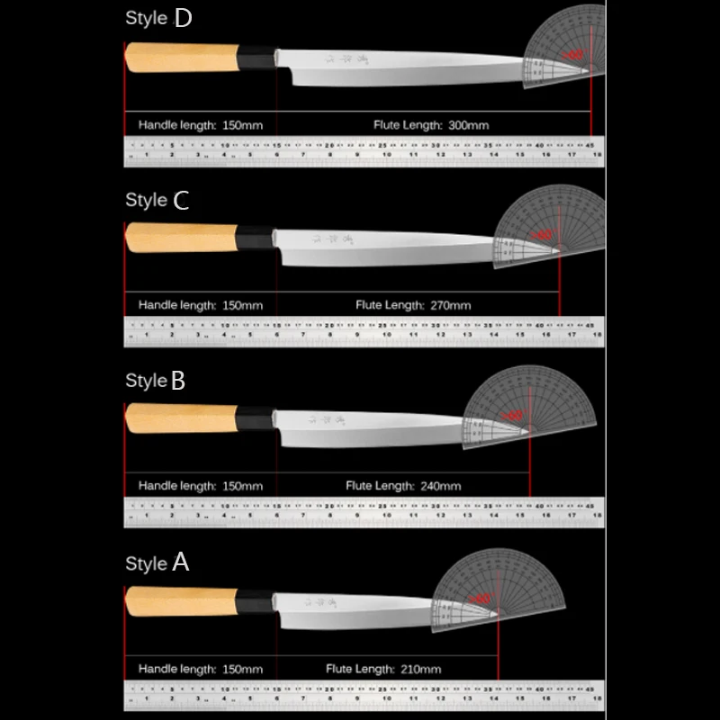 1-4 шт. японские кухонные ножи с деревянной ручкой