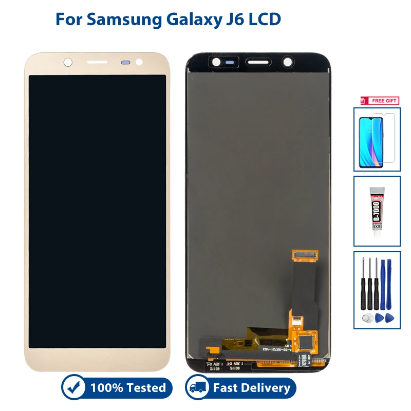 Новый ЖК-дисплей для Samsung Galaxy J6 2018 J600 дисплей J600F J600Y SM-J600F J600G J600FN сенсорный экран дигитайзер сборка Замена Новый ЖК-дисплей для Samsung Galaxy J6 2018 J600 дисплей J600F J600Y SM-J600F J600G J600FN сенсорный экран дигитайзер сборка Замена