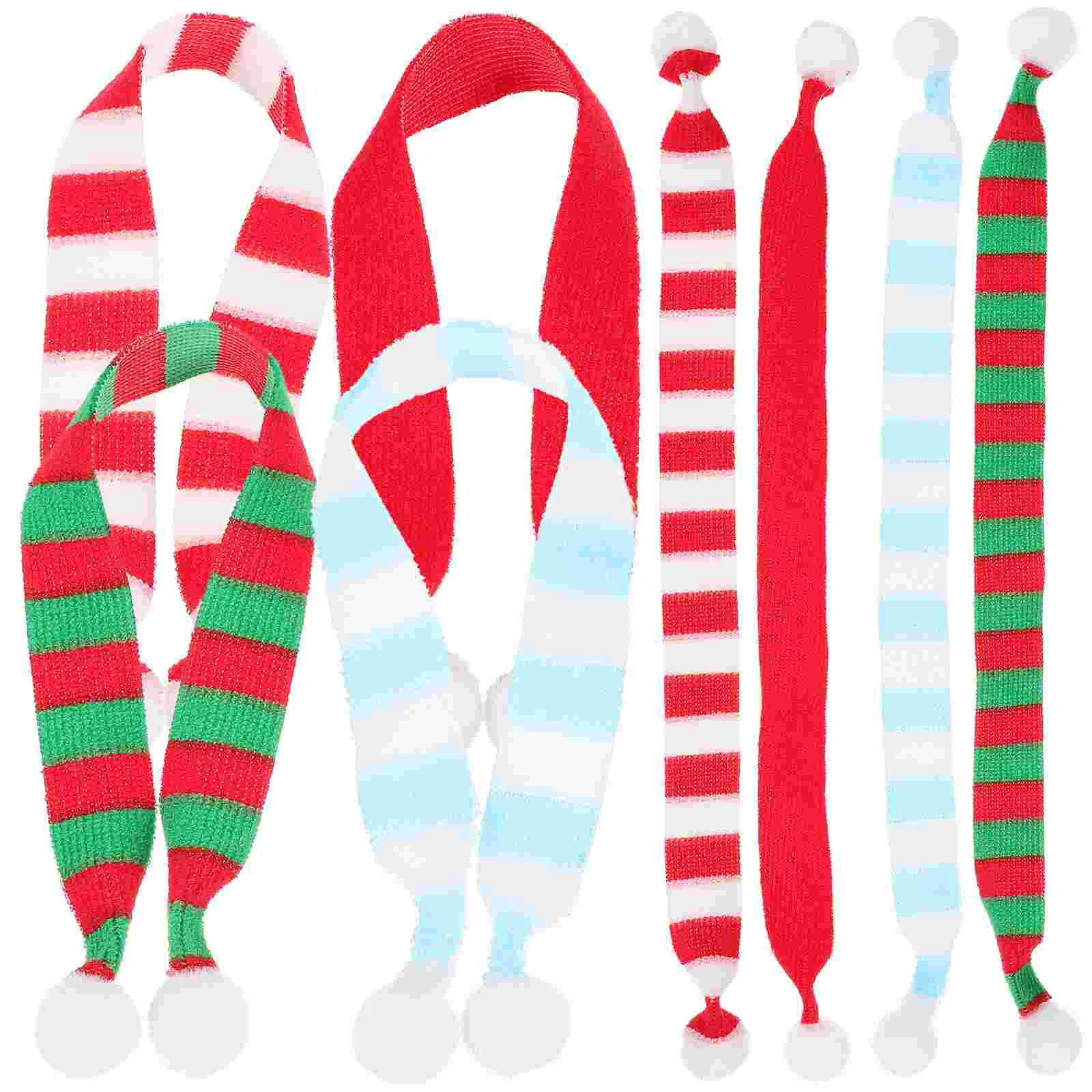

8Pcs Christmas Scarves Decorative Stuffed Mini Scarves Figurine Scarves