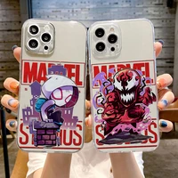 phone case 11 marvel spider man transparent for iphone 13 12 11 pro max 7 8 plus xr xr xs max 6 6s se cover back comic