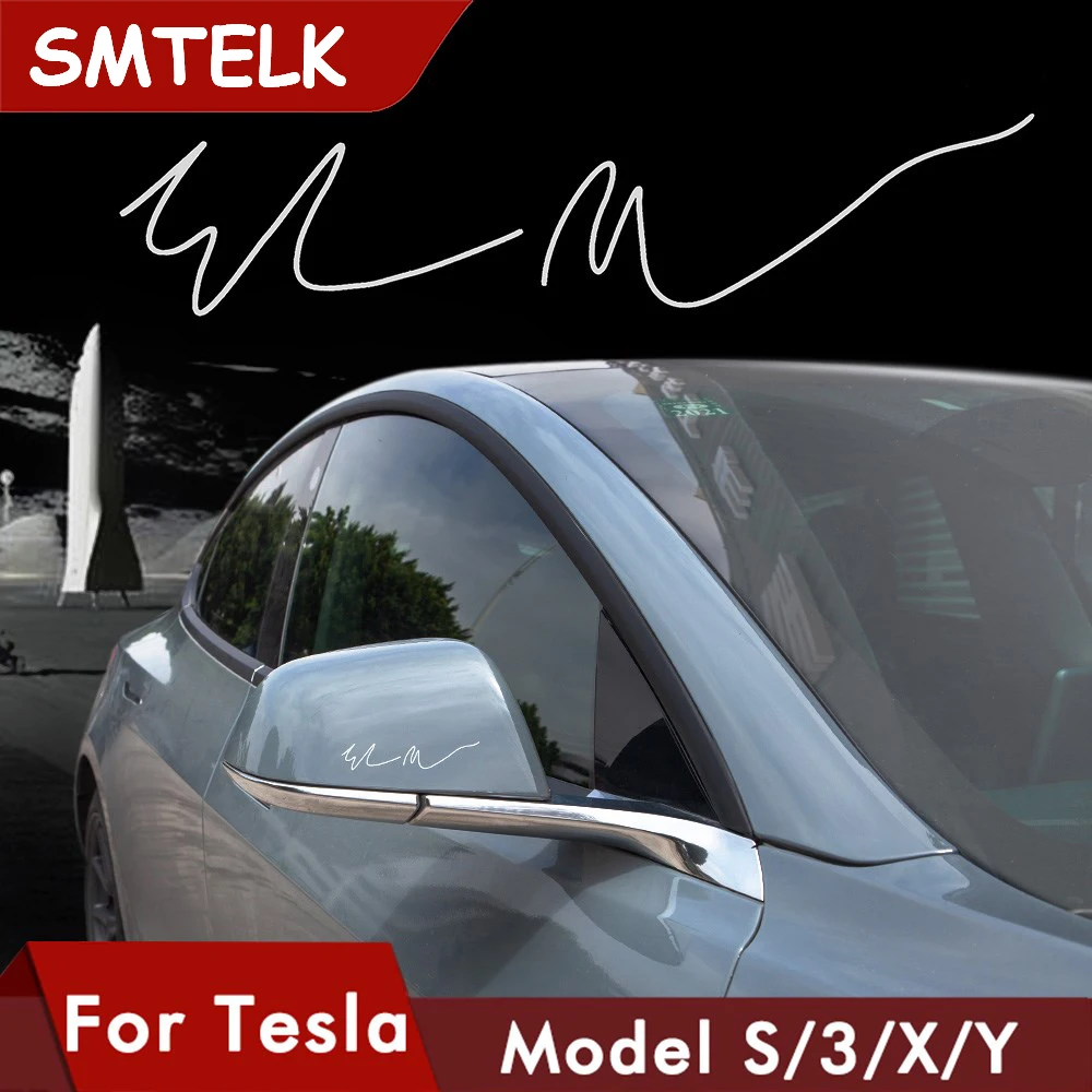 

2023 Elon Musk Signature Car Sticker For Tesla Model S 3 X Y Accessories Creative Auto Stickers Model3 Automobile Decals