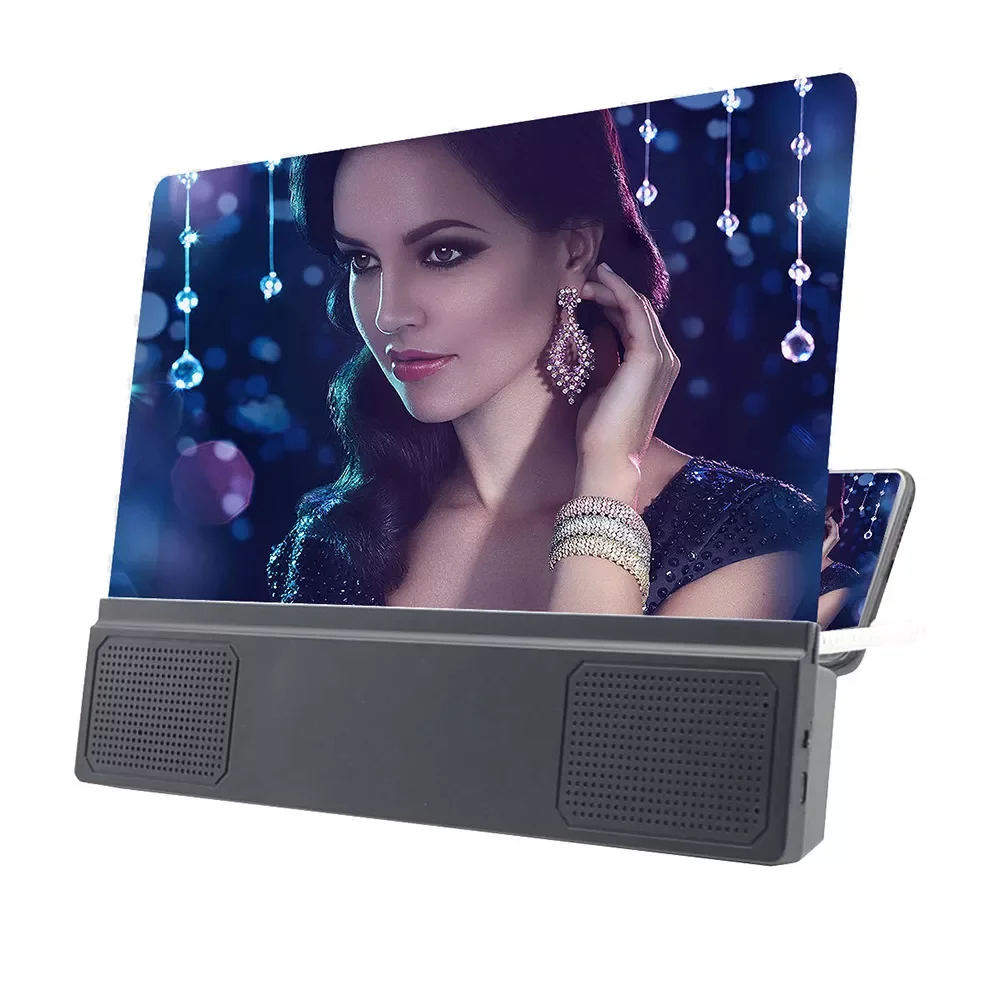 

12 Inch Mobile Phone Screen Magnifier Thin Foldable 3D Movie Projector with Speaker Enlarge Screen 7.6'' Mobile Phone Am