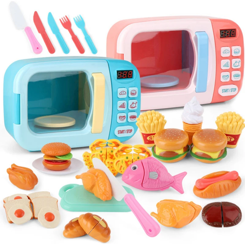 Детские игрушки для кухни, имитация микроволновой печи, Обучающие игрушки, мини кухня, ролевые игрушки для ролевых игр, игрушки для девочек