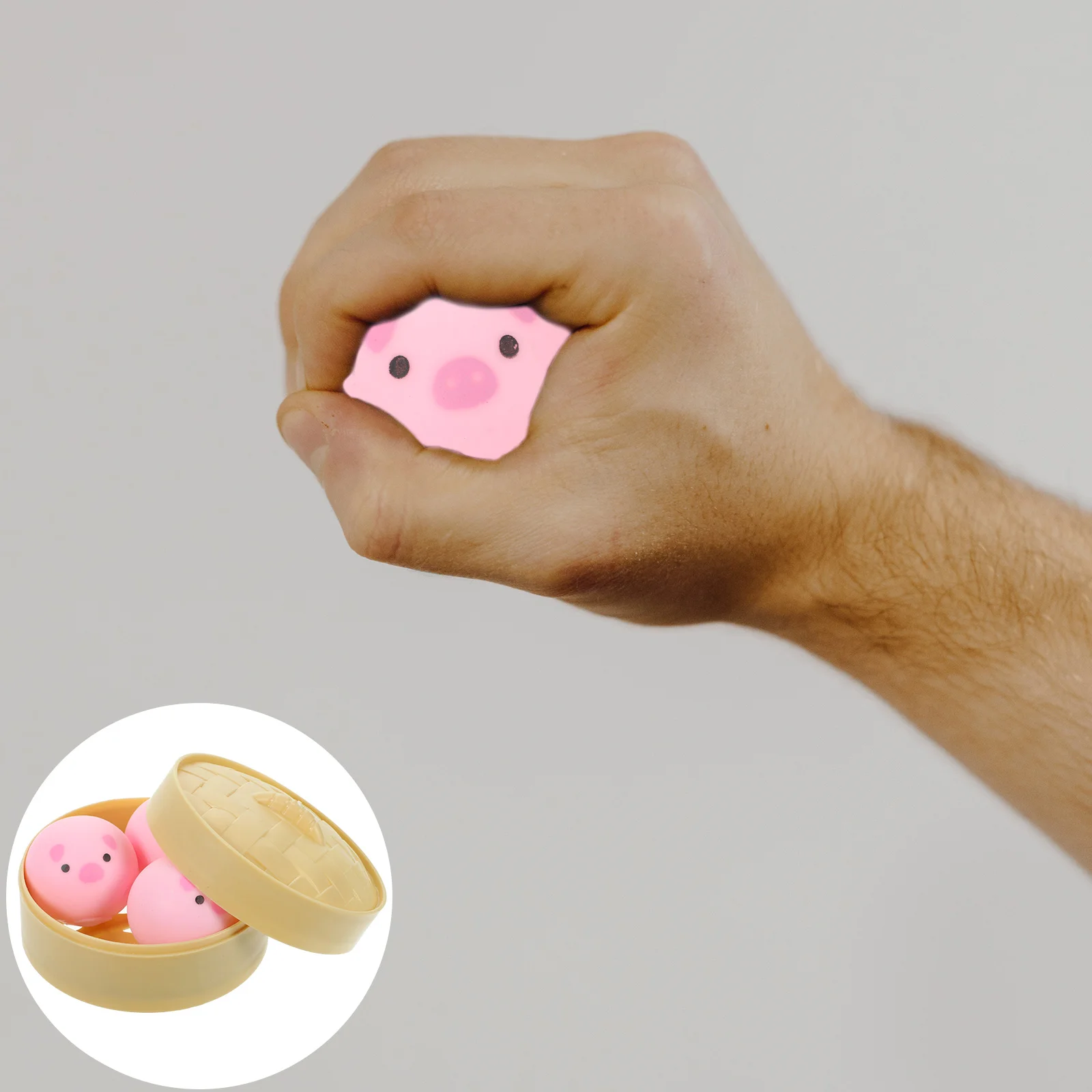 

Squeeze Toy Finger Sensory Toys Piggy Bun Tricky Tpr Simulation Steamed Stress Balls Child