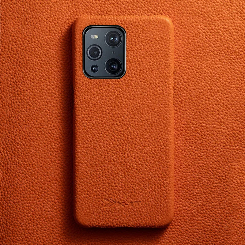 

Premium Genuine Leather Case For Oppo Find X3 Pro Reno 6 Pro 4 3 R17 Pro Luxury Business High-end Cowhide Phone Cases Back Cover