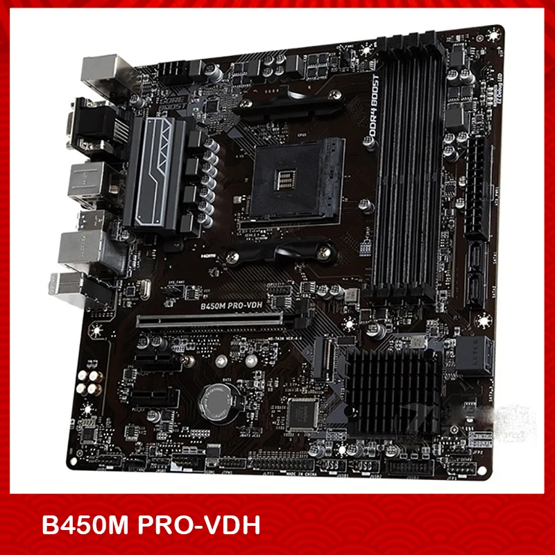 

Original Desktop Gaming Motherboard For Msi B450M PRO-VDH AMD AM4 DDR4 64GB SATA3 M.2 USB3.1 Gen1 Micro ATX Fully Tested