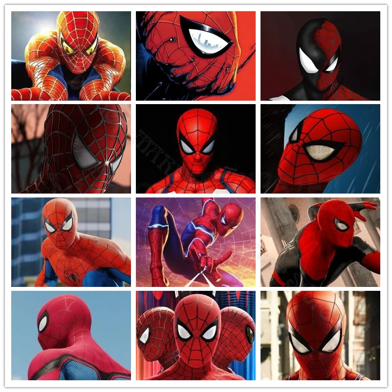 

Spiderman Diamond Painting Marvel Movie Full Square/round Drill 5D Diy Diamond Embroidery Cross Stitch Home Decoration