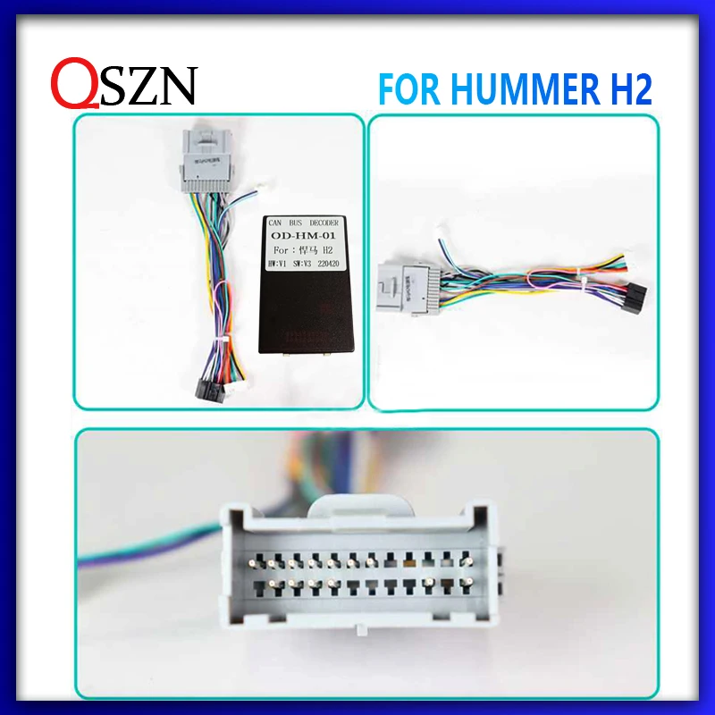 

QSZN Canbus Box Decoder OD-HMA-01 For Hummer H2 With Wiring Harness Power cable Car Radio Android