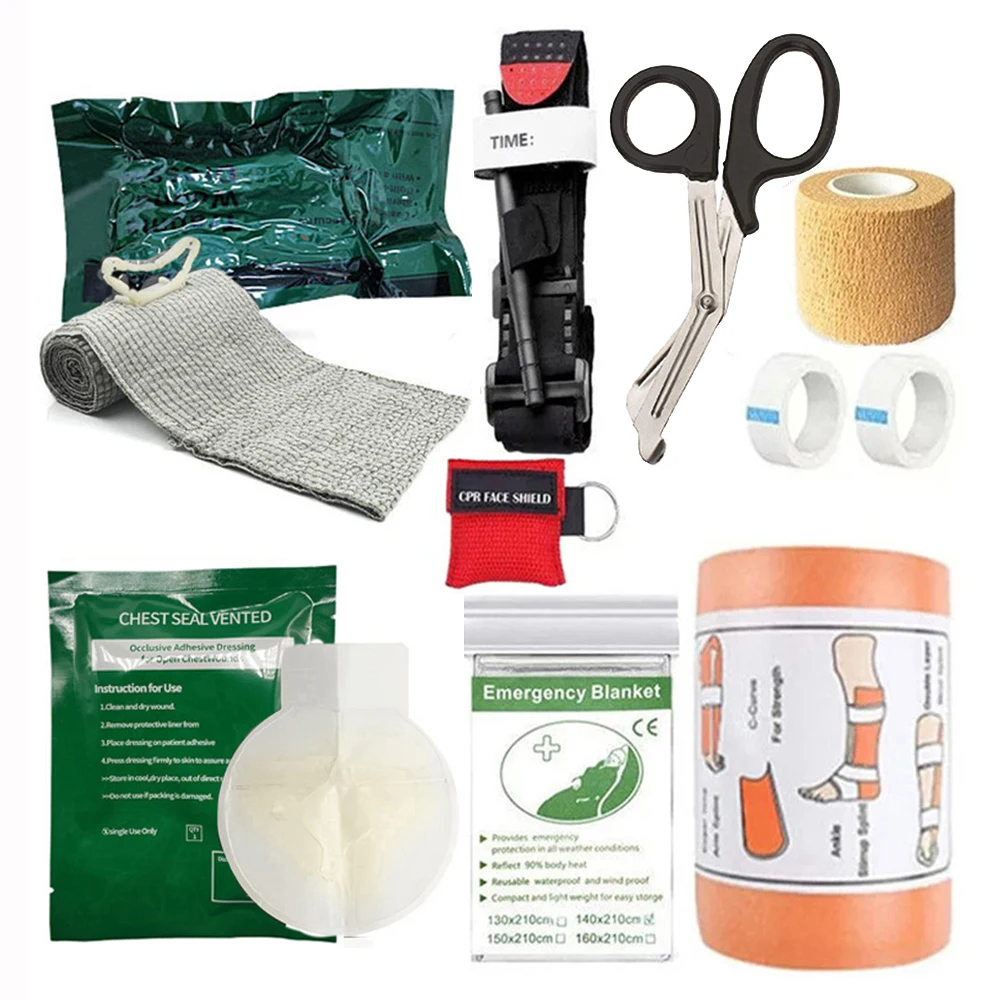 

Multi Functional First-Aid Tool Outdoor CAT Tourniquet Lsrael First-Aid Gauze Tactical Hemostatic Bandage Wound Scissors