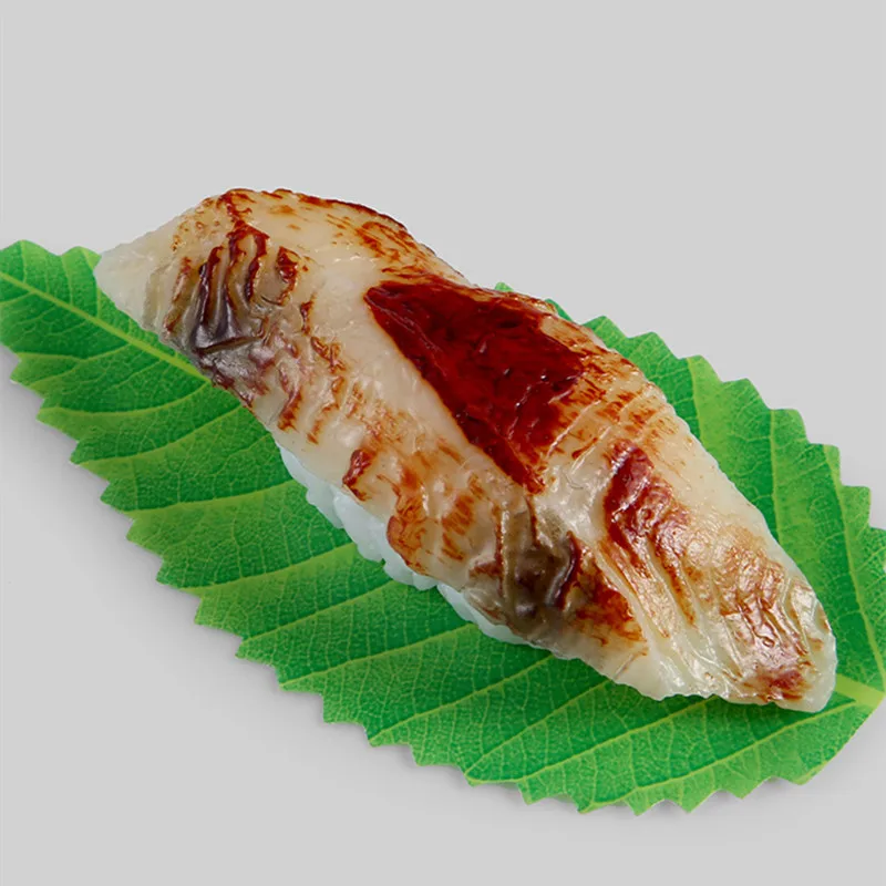 

200Pcs Green Leaf Japanese Food Sushi Decoration Leaves Sushi Grass Creative Plastic Leaf Sashimi Decor Tools
