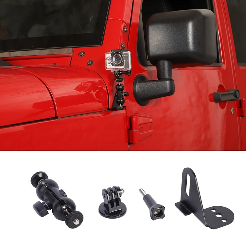

Угловой Кронштейн капота двигателя для экшн-камеры, подставка для Jeep Wrangler JK JL JT 2007-2022, аксессуары, черный