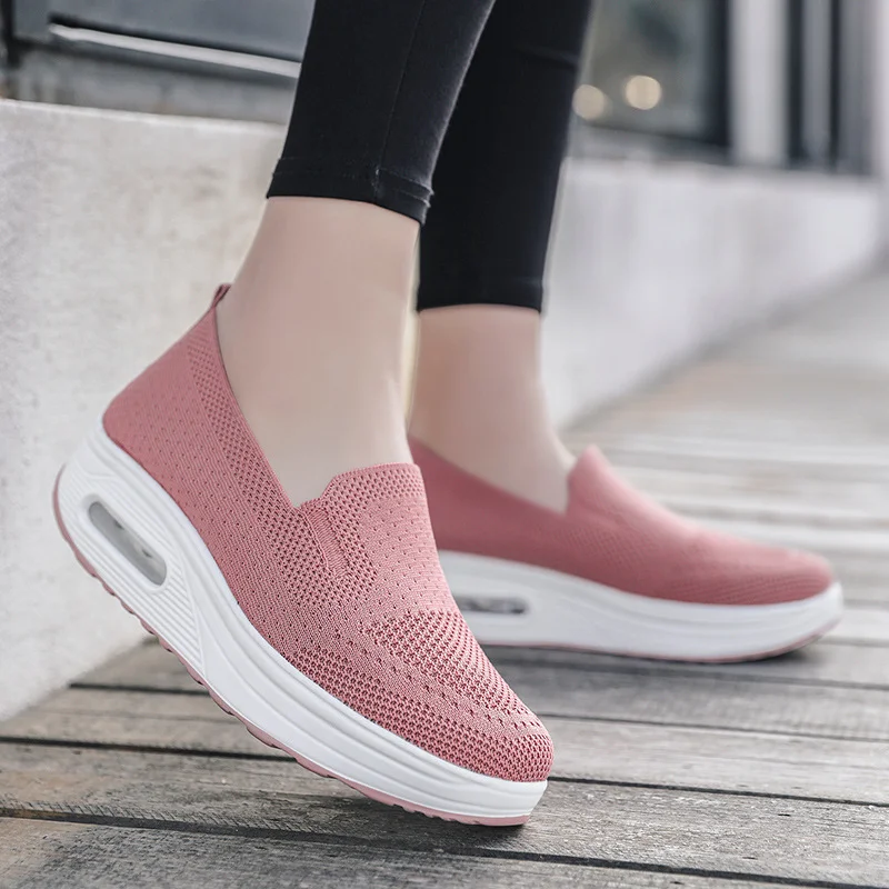

Women Shoes 2022 Comfort Increase Flats Shoes Women Fly Weave Breathable Casual Shoes Women Hollow Out Shoes Zapatos De Mujer