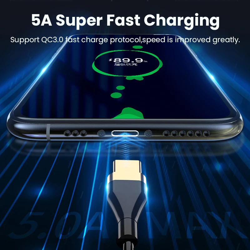 Зарядный кабель USB Type-C 5 А 8-Pin QC3.0 |