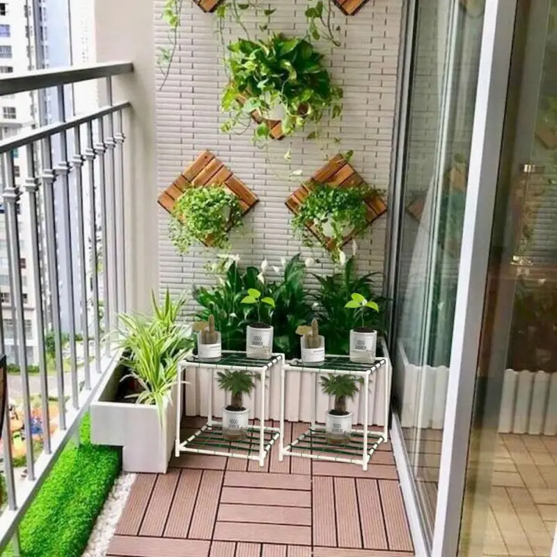 

Flower Rack Plastic Small Outdoor Home Indoor Planter Display Organizer Flower Pot Holder Strong Durable Home Garden Decoration