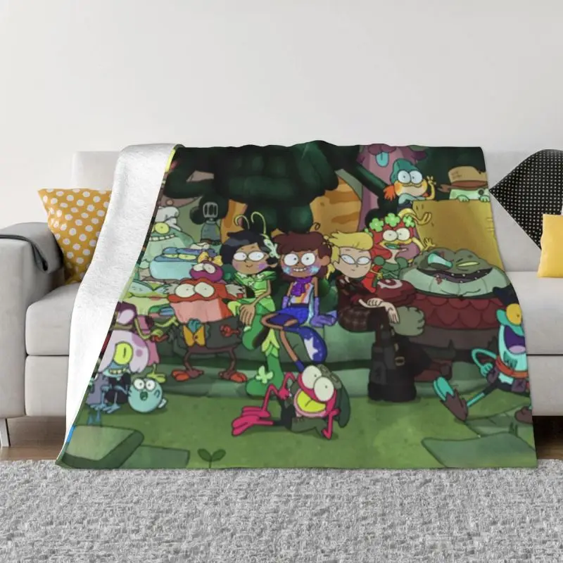 

Amphibia Whole Party Blanket 3D Printed Flannel Fleece Warm Comic Anime Cartoon Throw Blankets for Car Bedding Couch Bedspreads