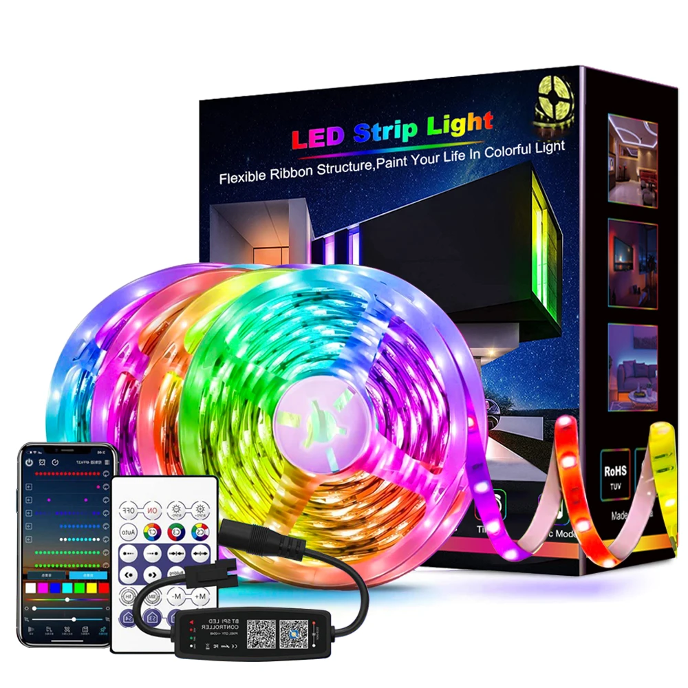 

DC5V WS2812b LED Strip RGB 5050 led light USB Bluetooth App Control Chasing Effect Light Flexible Lamp Tape Room Decor