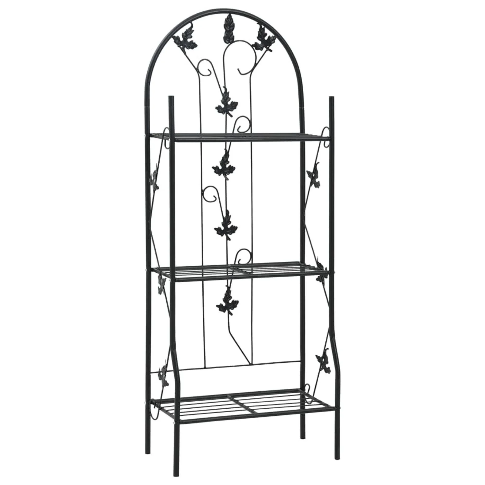 

Furniture 3-Layer Plant Rack Black 20.5"x11"x50.4" Iron