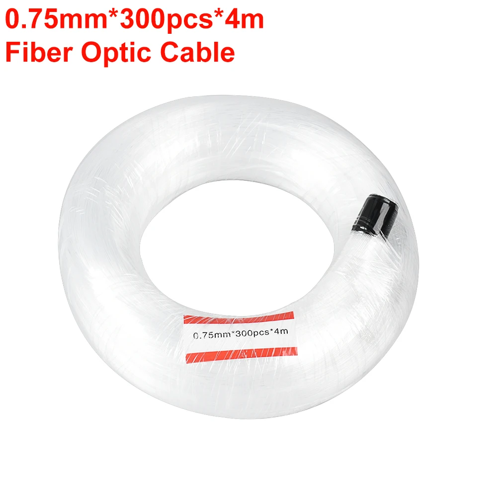 0.75мм 300~550ШТ 4М ПММА Пластиковый волоконный оптический кабель с внутренним свечением для звездного неба источника света Машина внутреннего декора.