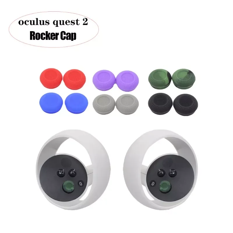 

VR Touch Controller Thumb Stick Silicone Skin Grips Anti-Skid Rocker Cap Replacement for -Oculus Quest 2 Controller X6HB