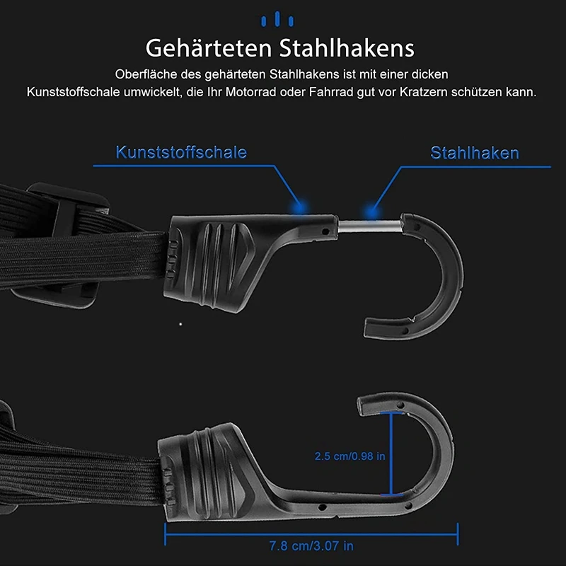 2 шт. натяжные ремни для багажа с крючками и 4 раздвижными пряжками багажник