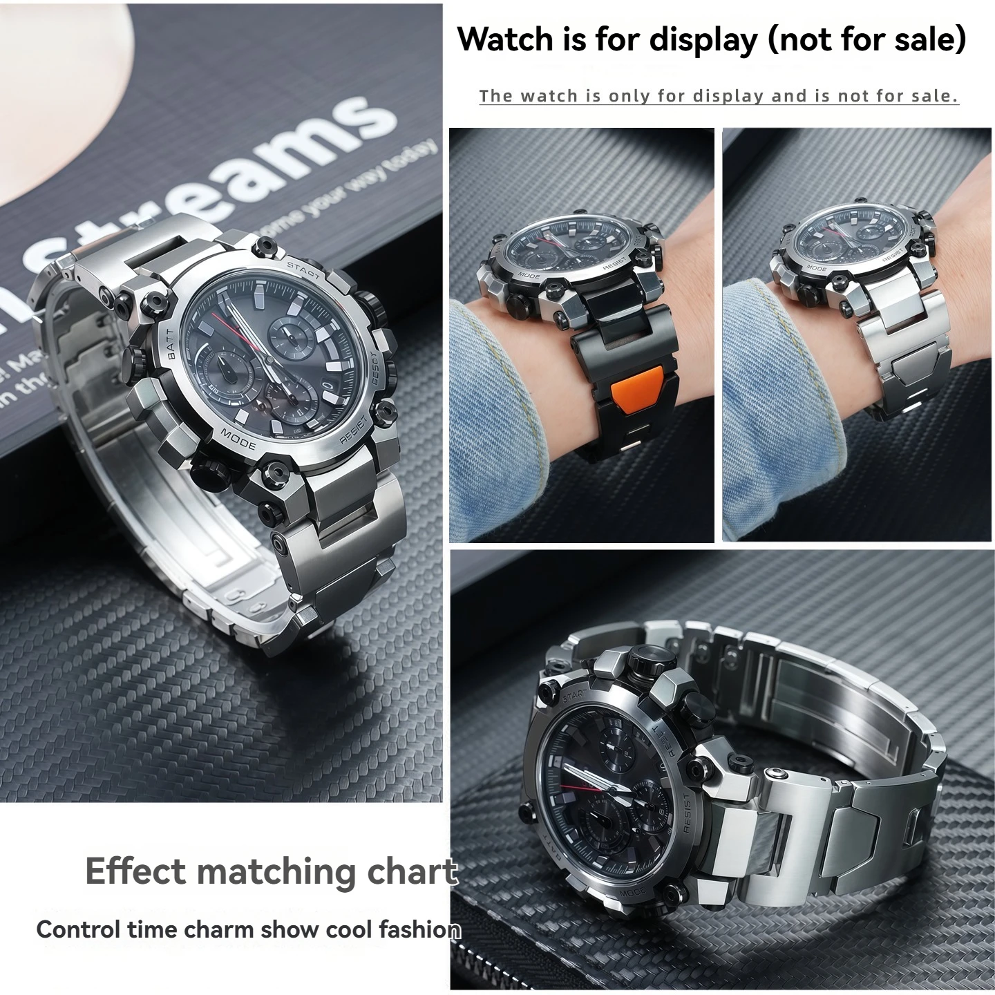 Фото Для Casio G-SHOCK серии MTG-B3000B/BD: Металлический быстросъемный ремешок из нержавеющей стали, персонализированный, модный, трендовый №3