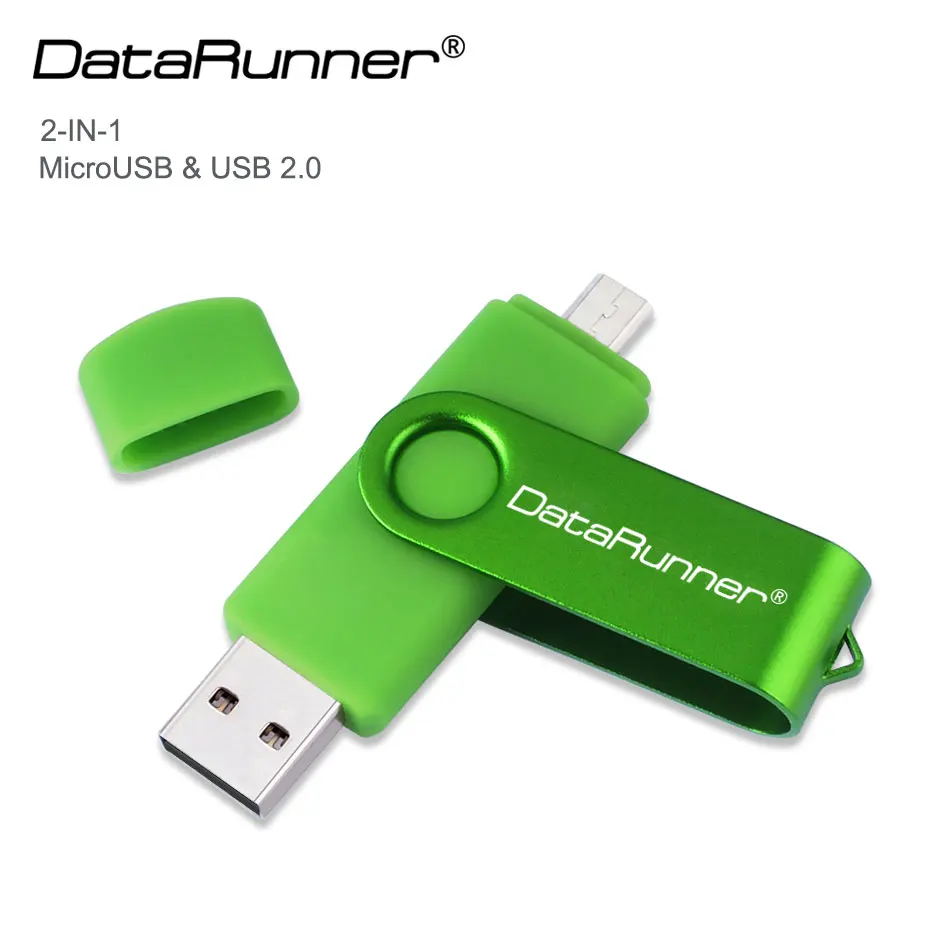 

DataRunner OTG USB Flash Drive Metal Pen Drive for MicroUSB SmartPhone/Tablet/PC 32GB 64GB 128GB 256GB USB Stick 2 in 1 Pendrive