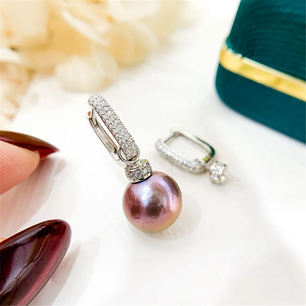 S925 Sterling Silver Pearl Beads Stud Earrings Setting Base Diy Jewelry Making Findings&Components