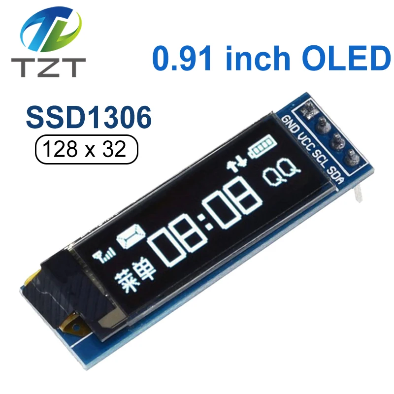 Модуль O LED 0 91 дюйма Белый/Синий светодиодный 128X32 Светодиодный ЖК дисплей модуль