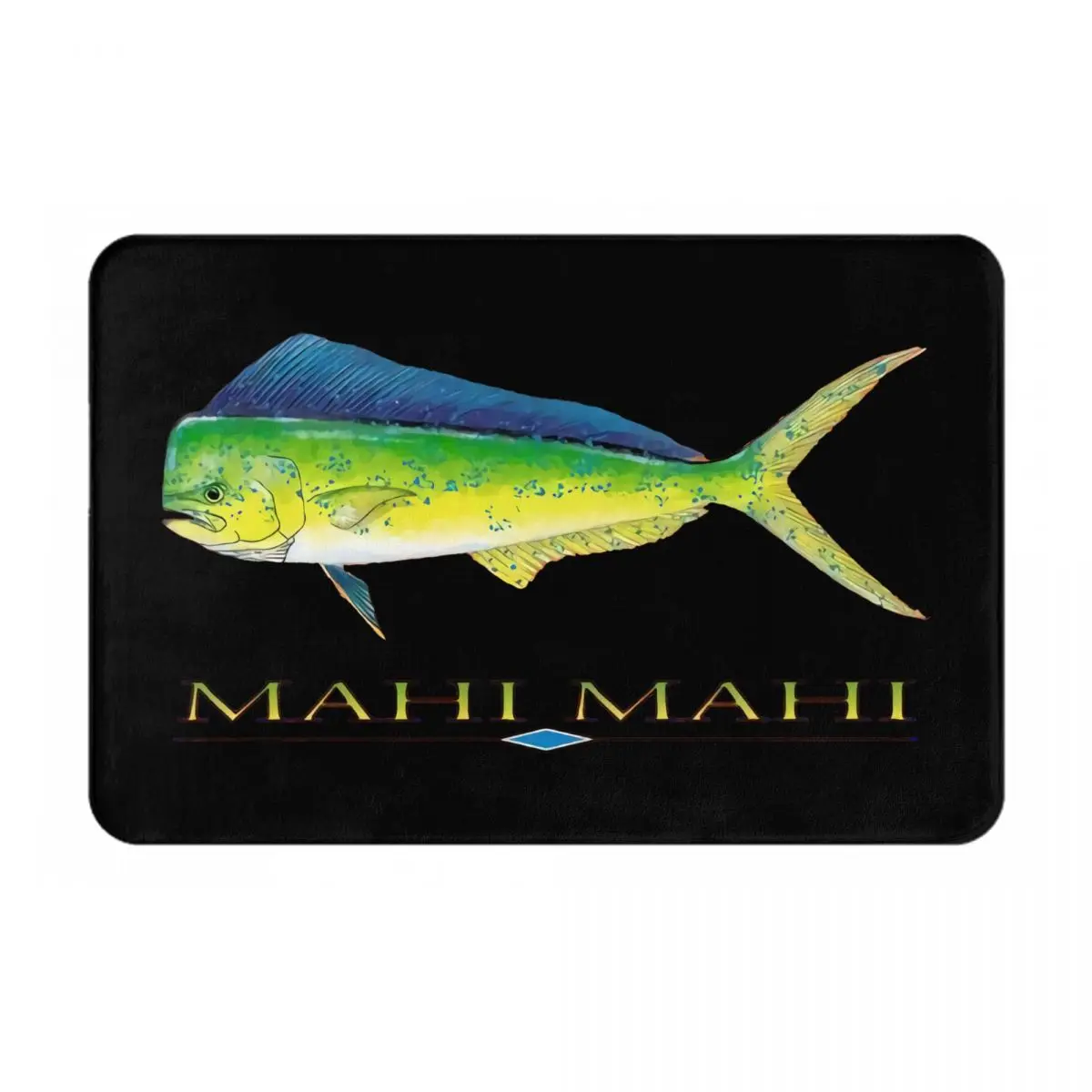 

Mahi Mahi Fishing Women's Men's Unique Bathroom Mat Door Mat Home Kitchen Rug the creative neon animal microfiber soft fluffy