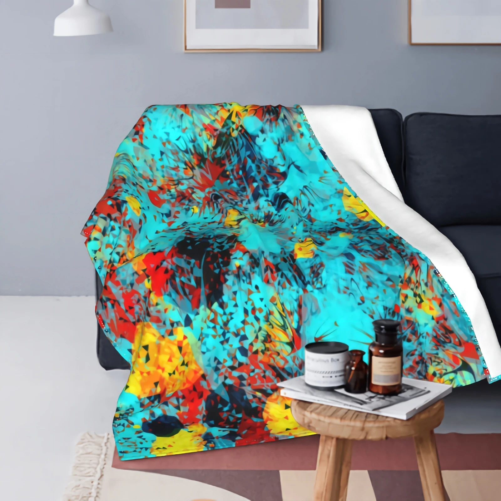 

Абстрактное одеяло для кушетки с художественным эффектом, супермягкое уютное плюшевое пушистое одеяло из микрофибры, легкая теплая кроват...