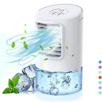 3 speeds air cooler 3 in 1 portable air conditioner mini mobile cooling fan humidifier with 7 colors lights for home office