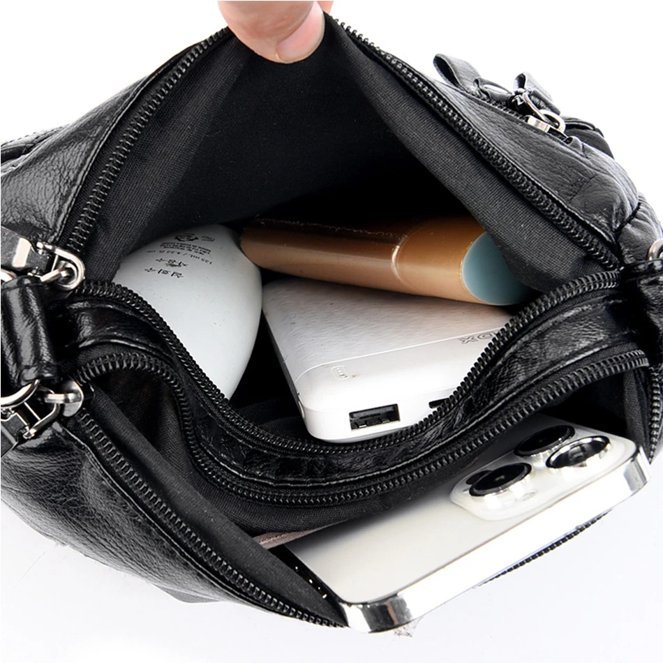 2023 Fashion New Multi-pocket Shoulder Crossbody Bag for Women High Quality Soft Leather Luxury Designer Purses and Handbags Sac