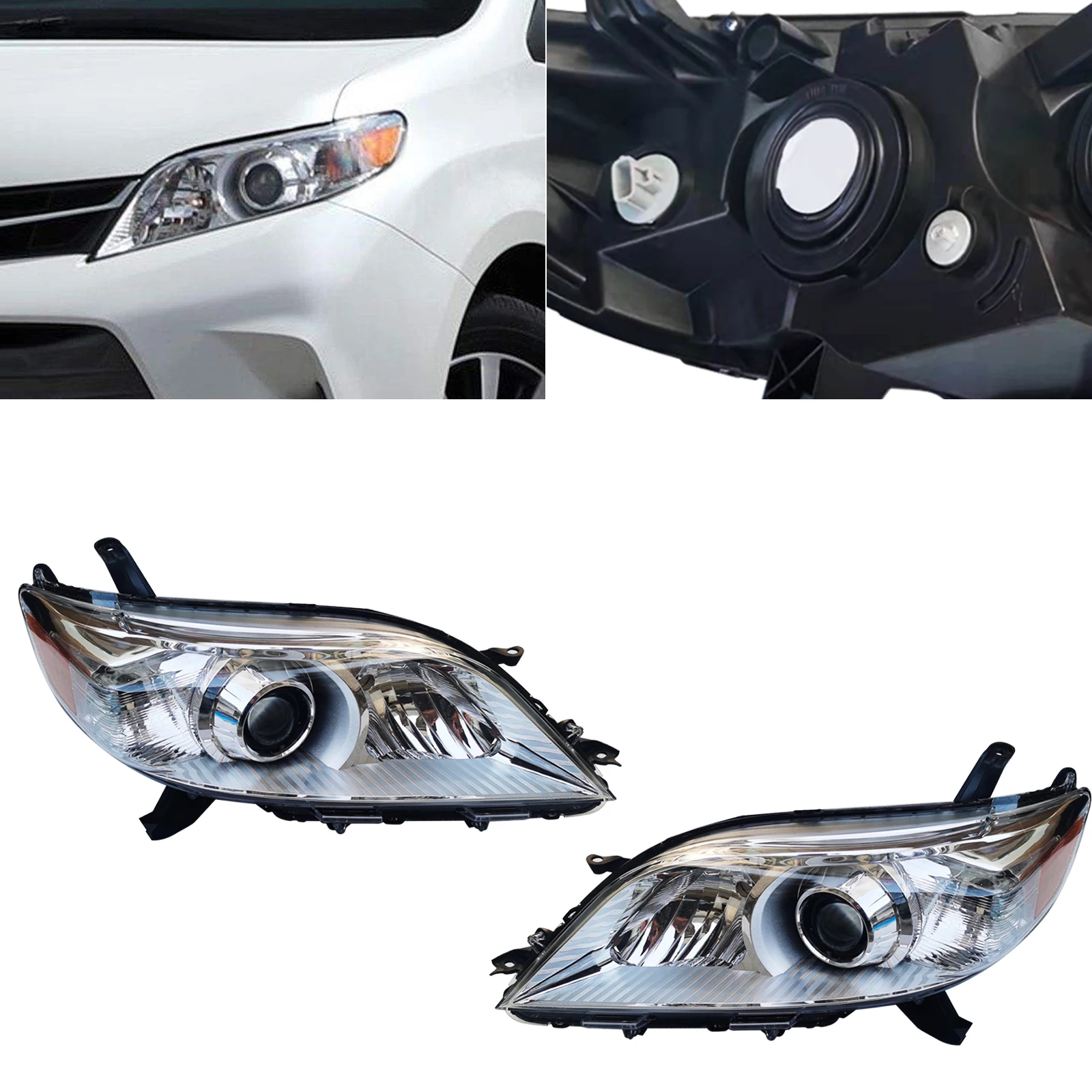 

Подходит для модели 2011 2012 2013 2014 Toyota Sienna Base/Le/Xle комплект фар