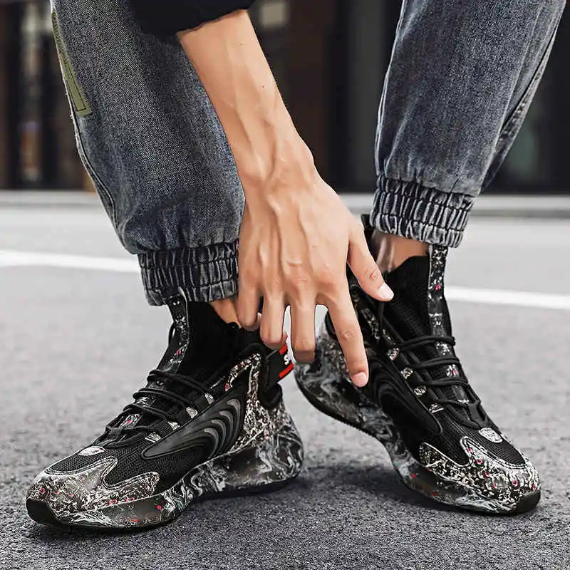 

Men Sneakers Luxury Brand Toning Sport Shoes For Men 2022 Brand Black Running Shoes Hightops Fashionable Sports Shoes Tennis