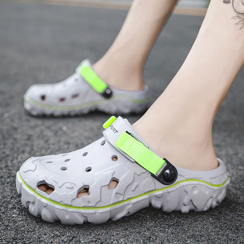 

Summer Beach Slippers Men 2023 Mules Men Summer Clogs for men Outdoor Slide Sandals Man Garden Shoes Male Summer Clogs