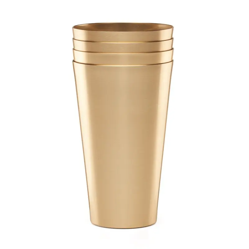 

Stunning Set of 4, 16-Ounce Elegant Gold Tumblers for Enjoying Your Drink in Style.