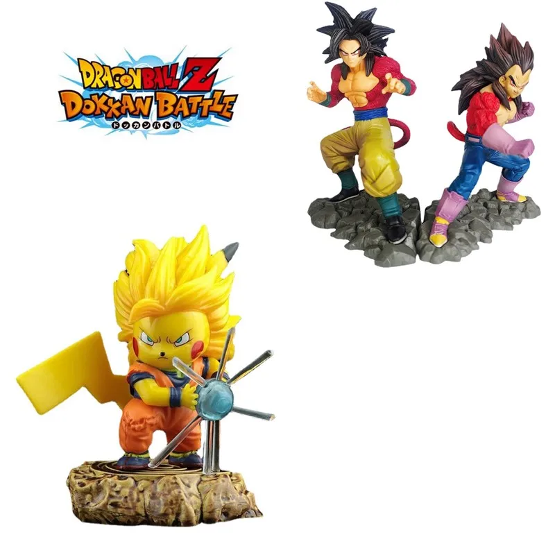 

Dragon Ball Pikachu Cos Goku Super Saiyan 3 Action Figure DBZ Anime Model Toy Collection Gift Birthday Son Goku Statue Vegeta