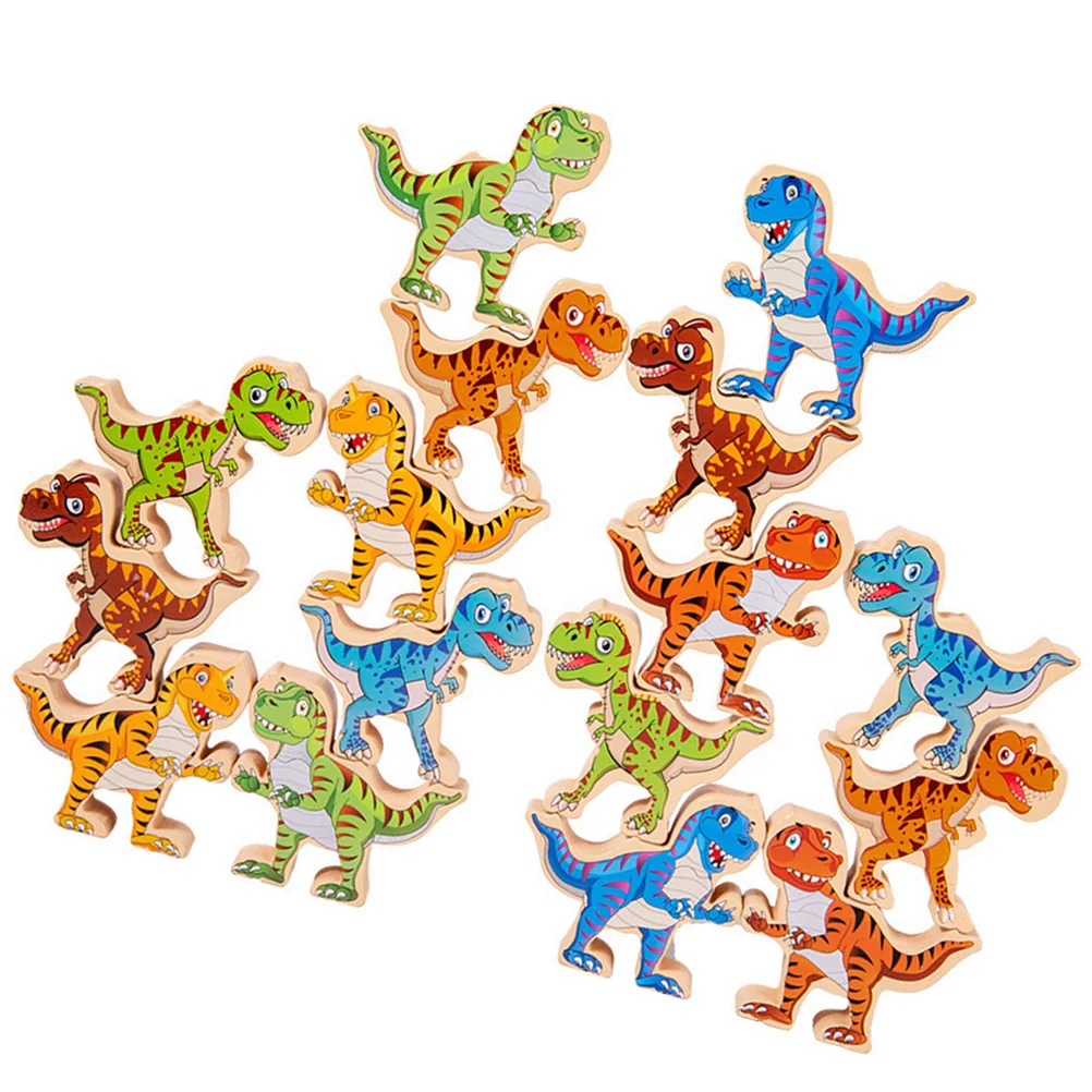 

1 set of Toddler Dinosaurs Stacking Toy Wood Dinosaurs Plaything Children Educational Toy