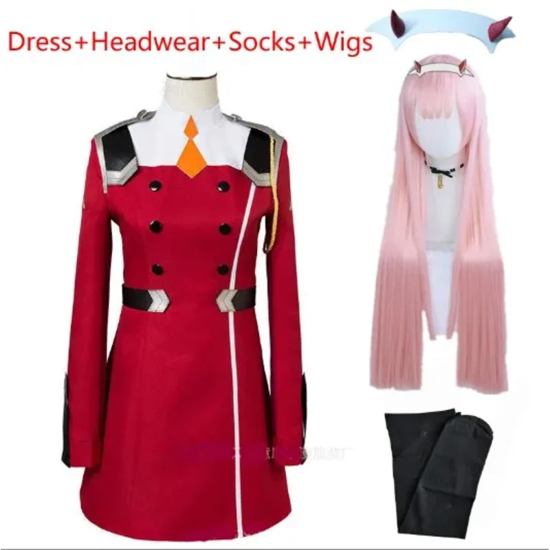 02 Zero Two Косплей Костюм Дарлинг в FRANXX DFXX женский костюм полный комплект платье